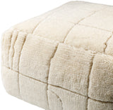 Jakob JOPF-003 14"H x 24"W x 24"D Pouf JOPF003-142424  Off-White, Light Grey, Warm Grey, Beige Surya