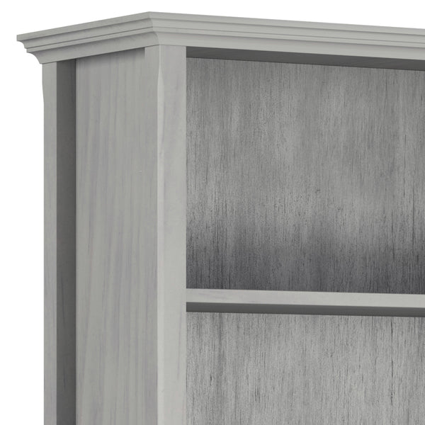 English Elm Amherst 30-Inch Solid Wood 5-Shelf Bookcase In Hand-Finished Fog Grey – Versatile Storage Solution B136P158328