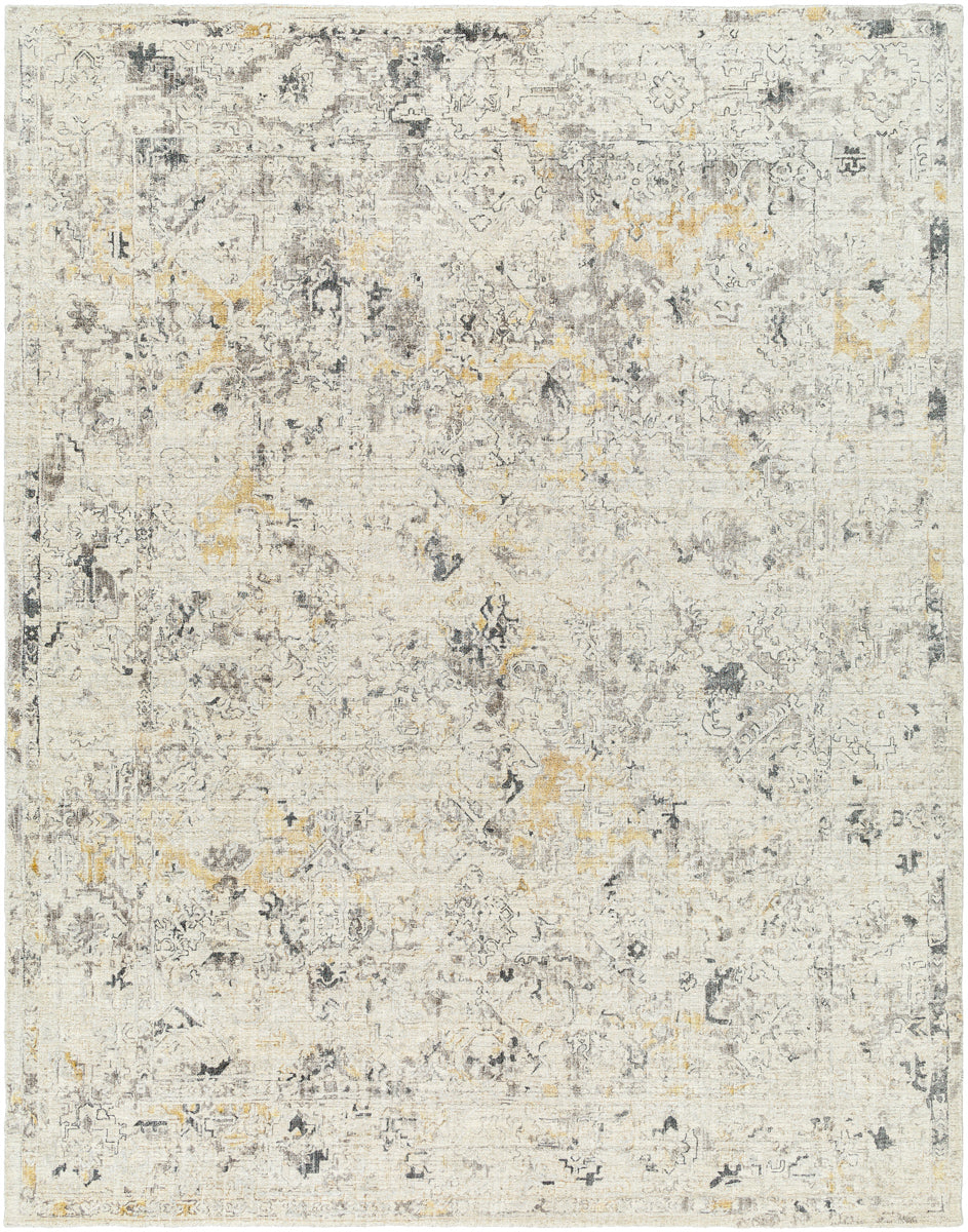 Jordan JOR-2302 9' x 12' Handmade Rug JOR2302-912  Wheat, Black, Gray, Charcoal, White Surya