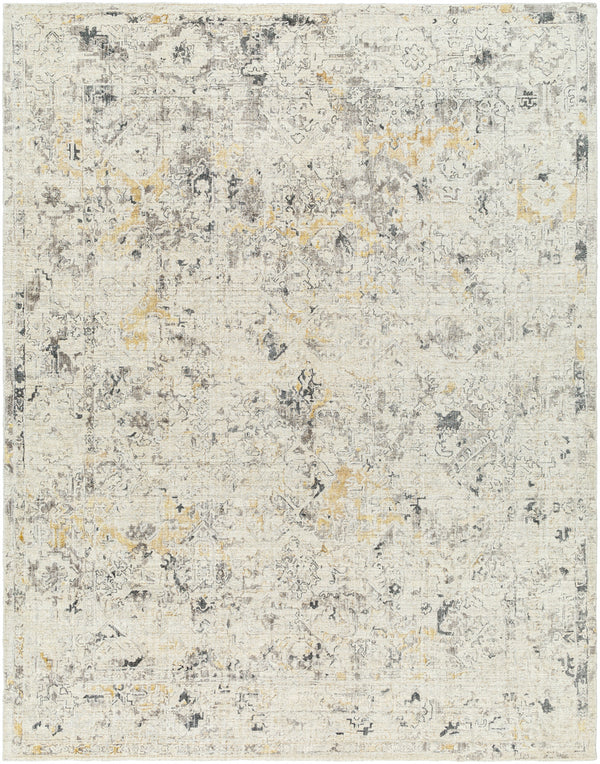 Jordan JOR-2302 9' x 12' Handmade Rug JOR2302-912  Wheat, Black, Gray, Charcoal, White Surya