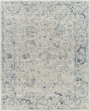 Jordan JOR-2303 9' x 12' Handmade Rug JOR2303-912  Ink Blue, White, Olive, Light Gray, Gray, Light Blue Surya