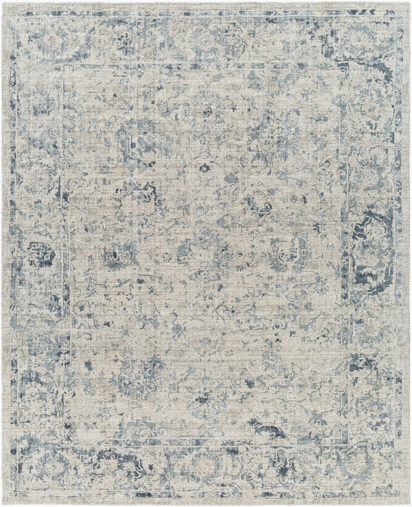 Surya Jordan Jor-2300 Handmade 2' X 3' Viscose Rug – Luxurious Traditional Design For Timeless Elegance Ink Blue Viscose,Nz Wool Jor2303-1014