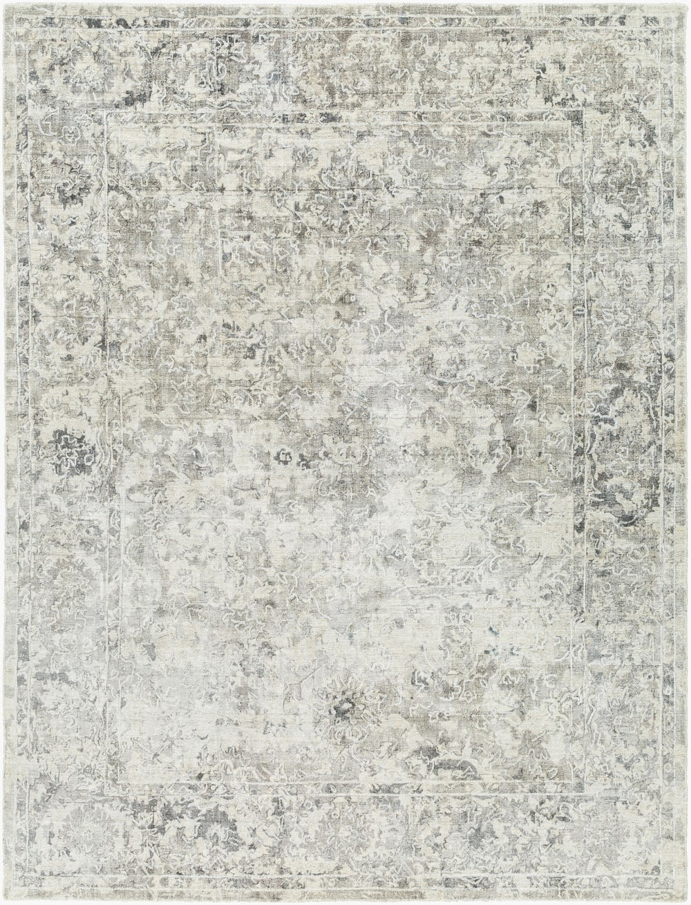 Surya Jordan Jor-2300 Handmade 2' X 3' Viscose Rug – Luxurious Traditional Design For Timeless Elegance Medium Gray Viscose,Nz Wool Jor2304-1014