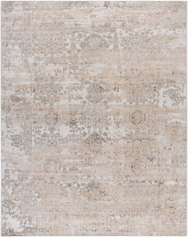 Jordan JOR-2309 8' x 8' Round Handmade Rug JOR2309-8RD  Ash, Metallic - Silver, Pearl Surya