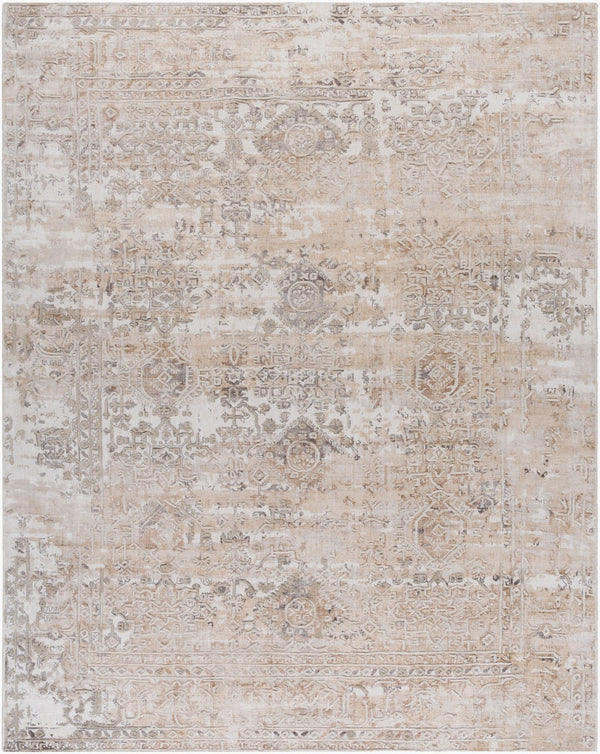 Surya Jordan Jor-2300 Handmade 2' X 3' Viscose Rug – Luxurious Traditional Design For Timeless Elegance Ivory Viscose Jor2309-23