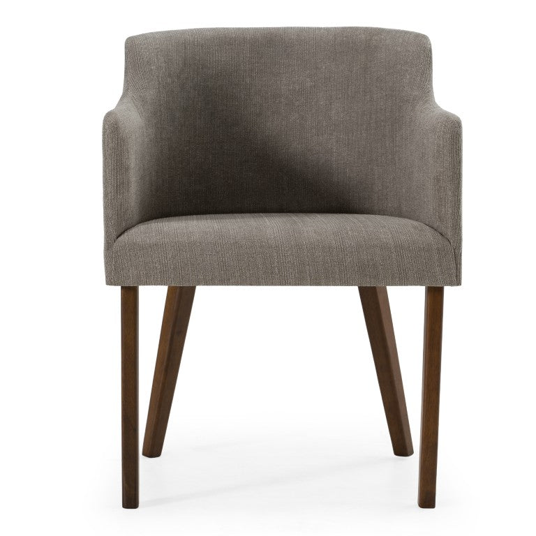 VIG Furniture Jordan Modern Grey & Walnut Dining Chair Set Of 2 — Mid-Century Cushioned Wrapback Seats, Walnut Legs, Versatile VGMAMI-723-GRY
