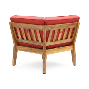 English Elm Christopher Knight Home® - Grenada 5-Seater Handcrafted Acacia Wood Sectional Sofa Set With Water-Resistant Cushions & Table N773OS00058R