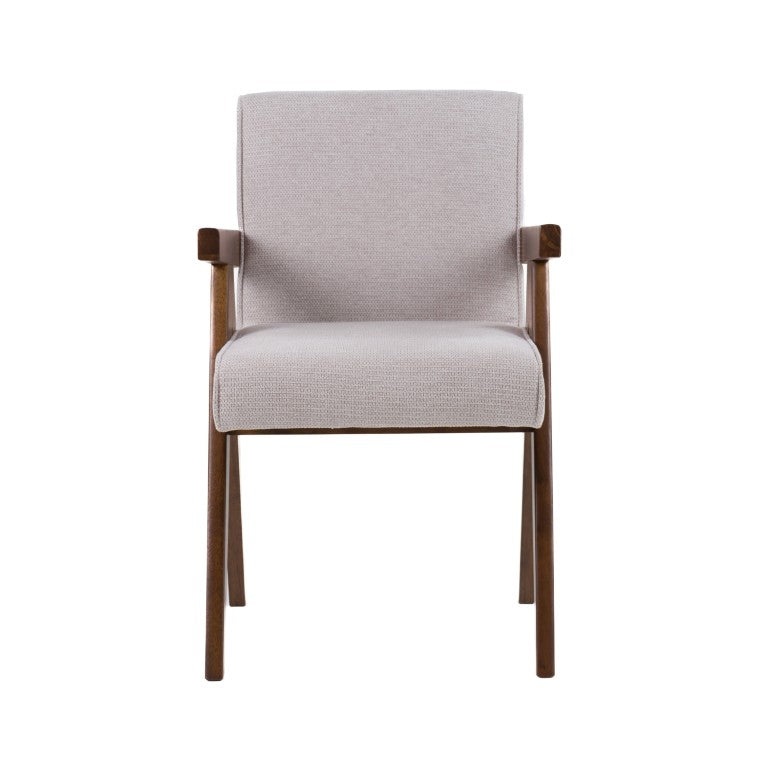 VIG Furniture Joseline Beige Upholstered Dining Chairs Set Of 2 — Walnut Frame, Contemporary Comfort, Durable Build VGMA-MI-1233-DC-BGE