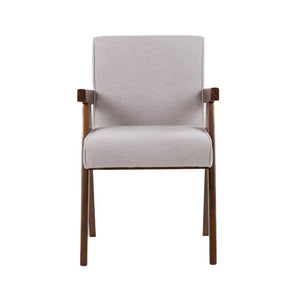 VIG Furniture Joseline Beige Upholstered Dining Chairs Set Of 2 — Walnut Frame, Contemporary Comfort, Durable Build VGMA-MI-1233-DC-BGE