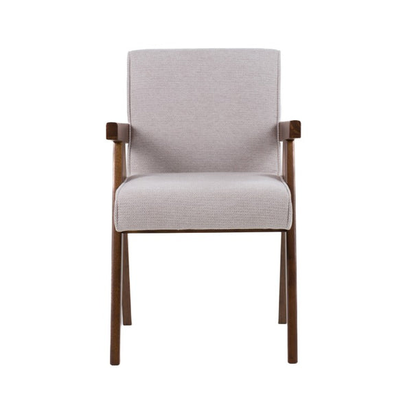 VIG Furniture Joseline Beige Upholstered Dining Chairs Set Of 2 — Walnut Frame, Contemporary Comfort, Durable Build VGMA-MI-1233-DC-BGE