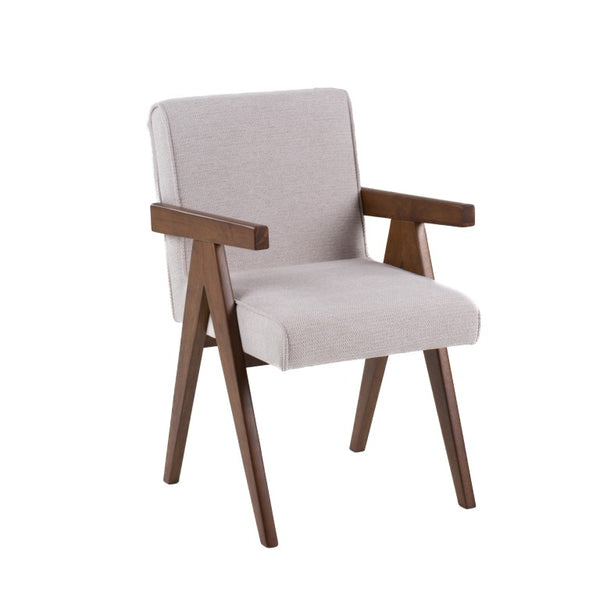VIG Furniture Joseline Beige Upholstered Dining Chairs Set Of 2 — Walnut Frame, Contemporary Comfort, Durable Build VGMA-MI-1233-DC-BGE