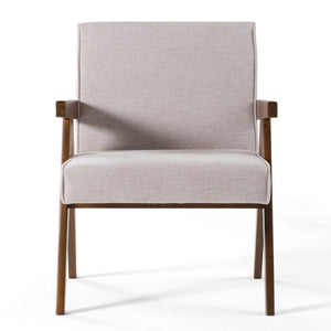 VIG Furniture Joseline Beige Fabric Accent Chair Set Of 2 With Walnut Legs — Modern Foam-Padded Comfort, Durable Finish VGMA-MI-1283-BGE