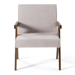 VIG Furniture Joseline Beige Fabric Accent Chair Set Of 2 With Walnut Legs — Modern Foam-Padded Comfort, Durable Finish VGMA-MI-1283-BGE