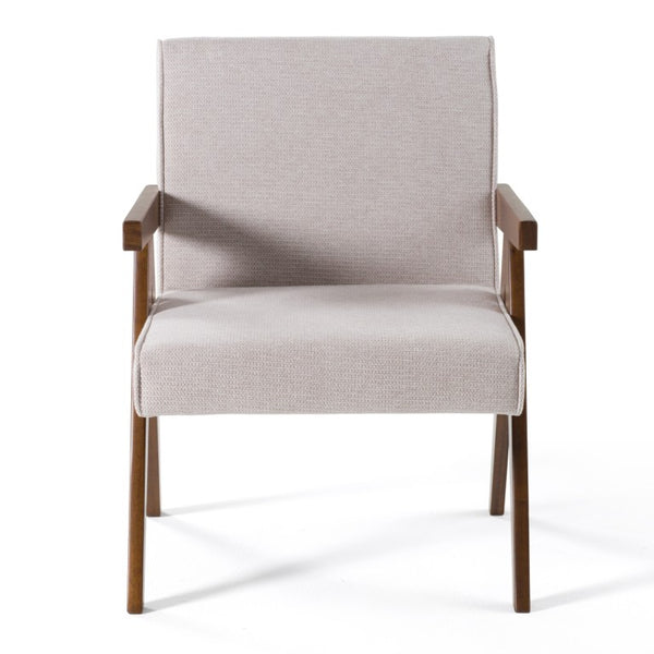 VIG Furniture Joseline Beige Fabric Accent Chair Set Of 2 With Walnut Legs — Modern Foam-Padded Comfort, Durable Finish VGMA-MI-1283-BGE