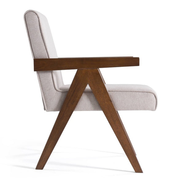 VIG Furniture Joseline Beige Fabric Accent Chair Set Of 2 With Walnut Legs — Modern Foam-Padded Comfort, Durable Finish VGMA-MI-1283-BGE