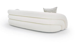 VIG Furniture Joshua Curved 4-Seater Bouclé Sofa In White With Taupe Pillows, High-Density Foam & Sturdy Frame VGOD-ZW-22031-S