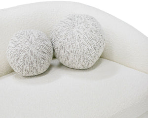 VIG Furniture Joshua Curved 4-Seater Bouclé Sofa In White With Taupe Pillows, High-Density Foam & Sturdy Frame VGOD-ZW-22031-S