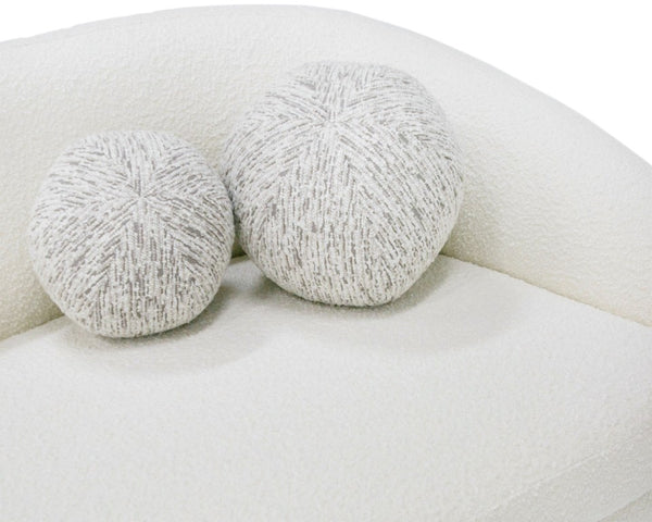 VIG Furniture Joshua Curved 4-Seater Bouclé Sofa In White With Taupe Pillows, High-Density Foam & Sturdy Frame VGOD-ZW-22031-S