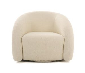 VIG Furniture Joshua Modern Fabric Accent Chair With White Bouclé, Ergonomic High-Density Foam, Hardwood Frame Elegance VGOD-DY-21117