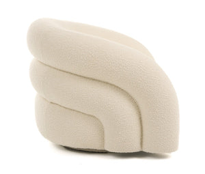 VIG Furniture Joshua Modern Fabric Accent Chair With White Bouclé, Ergonomic High-Density Foam, Hardwood Frame Elegance VGOD-DY-21117