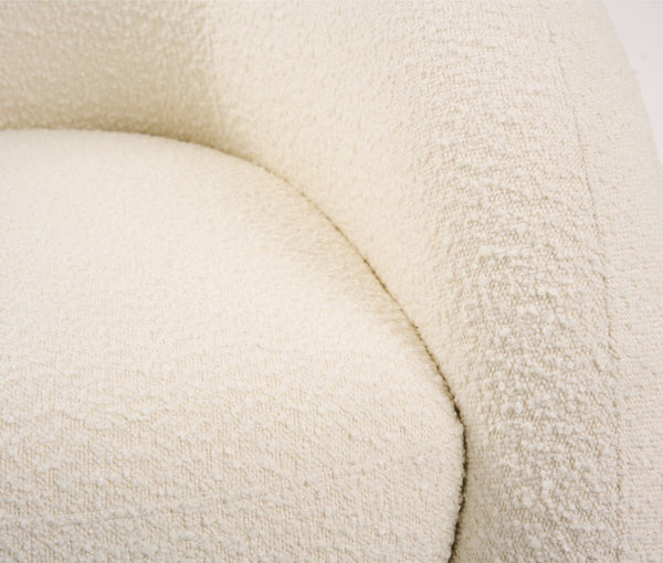 VIG Furniture Joshua Modern Fabric Accent Chair With White Bouclé, Ergonomic High-Density Foam, Hardwood Frame Elegance VGOD-DY-21117