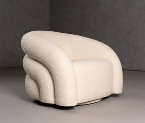 VIG Furniture Joshua Modern Fabric Accent Chair With White Bouclé, Ergonomic High-Density Foam, Hardwood Frame Elegance VGOD-DY-21117