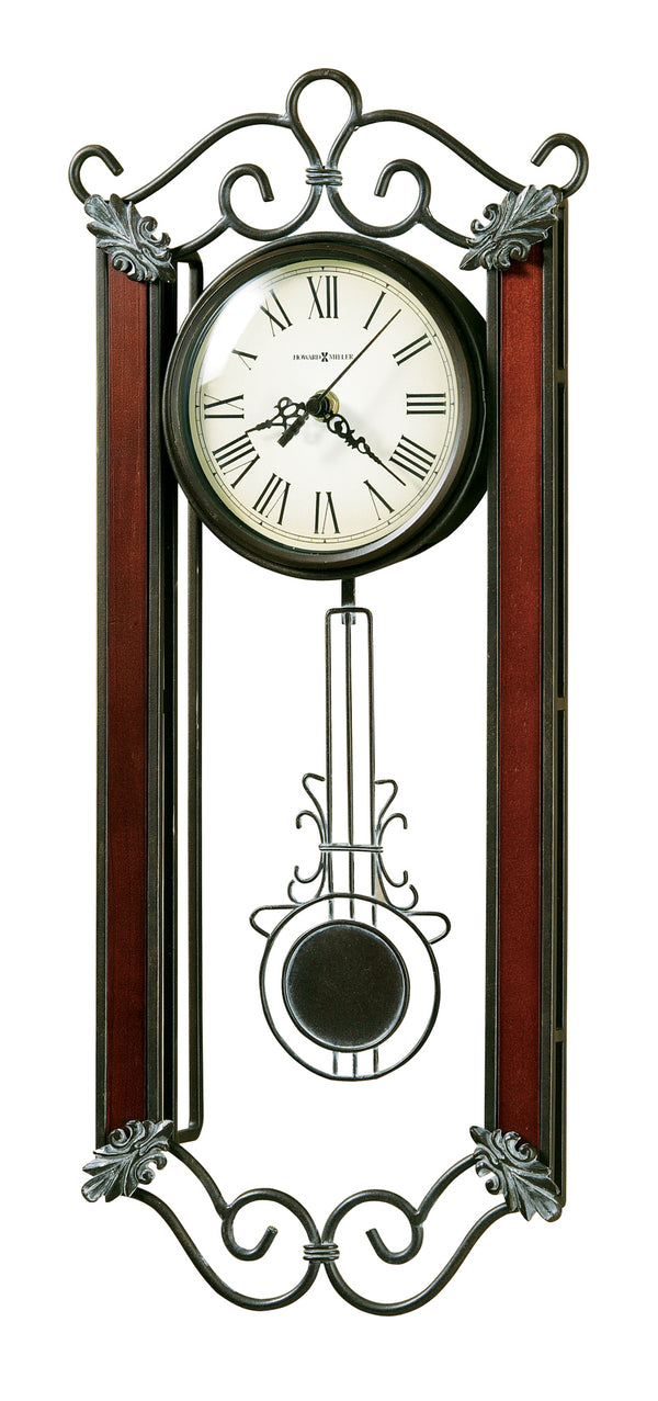 Hekman Furniture 625326 Carmen Wall Clock - Elegant Wrought Iron Design With Cherry Wood Columns & Quiet Quartz Movement  Carmen Wall Clock 625326