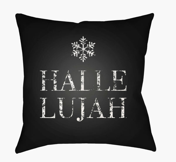 Livabliss Hallelujah Woven Polyester Square Accent Pillow for Sofa Bench or Modern Living Room JOY006-1818