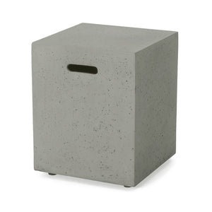 English Elm Mgo Concrete Propane Tank Cover Side Table for Modern and Industrial Interiors 59243.00WHI