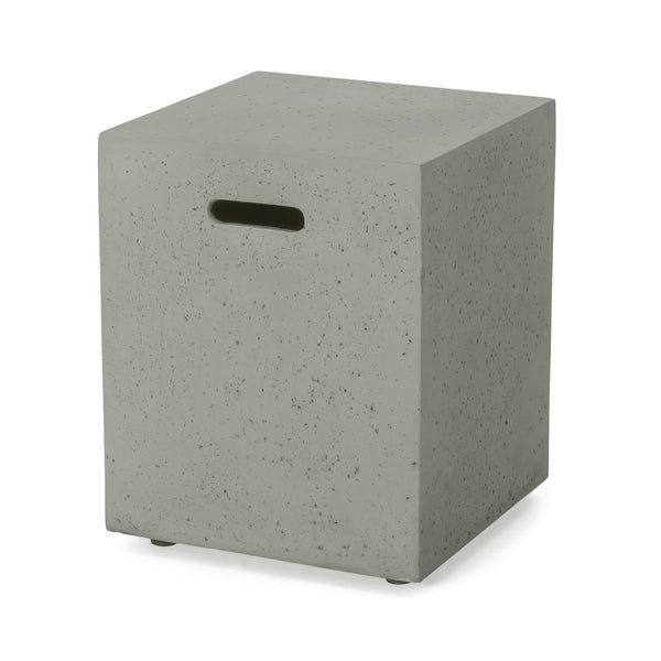 English Elm Mgo Concrete Propane Tank Cover Side Table for Modern and Industrial Interiors 59243.00WHI