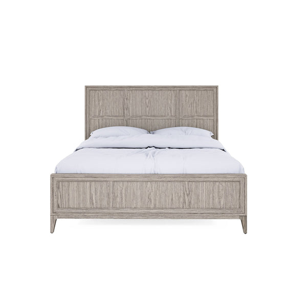 A.R.T. Furniture Sojourn Queen Panel Bed - Transitional Ashen Oak Frame With Elegant Design For Stylish Bedrooms Gray Ash Solids,Knotty Oak Veneers 316125-2311