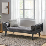 Christopher Knight Home® - Noble House - Zentner Rustic Tufted Double End Chaise Lounge with Bolster Pillows