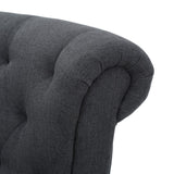 Christopher Knight Home® - Noble House - Merritt Contemporary Fabric Tufted Chair, Dark Gray and Dark Brown