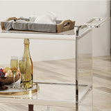 Christopher Knight Home® - Noble House - Yves Acrylic Bar Trolley with Glass Shelves, Clear