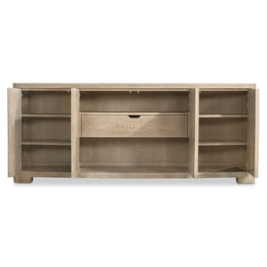Bernhardt Bernhardt Aventura Bowfront 4-Door Buffet In Marcona Oak Veneer With Soft-Close Doors & Storage 318134