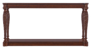 Hooker Furniture Charleston Maraschino Cherry Console Table With Carved Leaf Legs, Solid-Edge Top & Finished All Sides — Elegant Hallway Focal Point 6750-80451-85