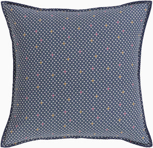 Surya Japiko 26"W X 26"L Sham - Elegant Global-inspired Design, Durable Cotton & Flax, Home Decor Charm! Navy Cotton,Flax,Cotton,Flax Jpk1000-es