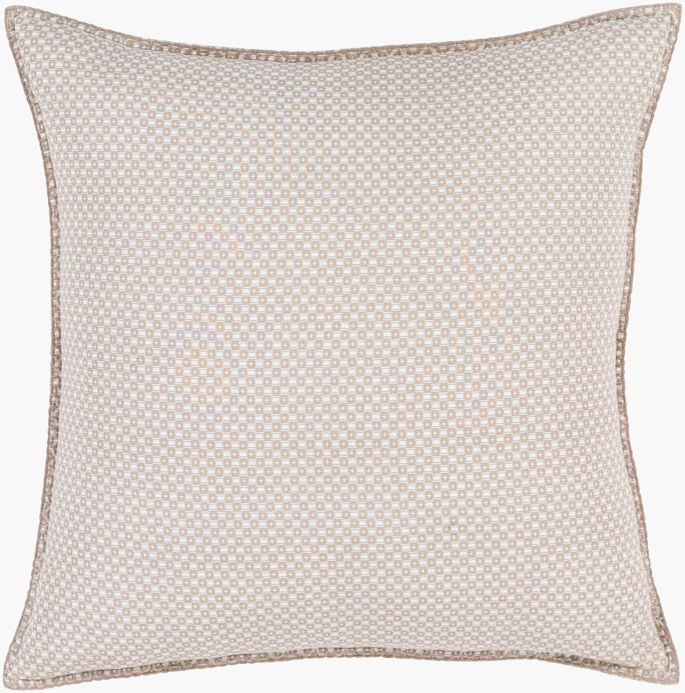 Surya Japiko 26"W X 26"L Sham - Elegant Global-inspired Design, Durable Cotton & Flax, Home Decor Charm! Tan Cotton,Flax,Cotton,Flax Jpk1001-es