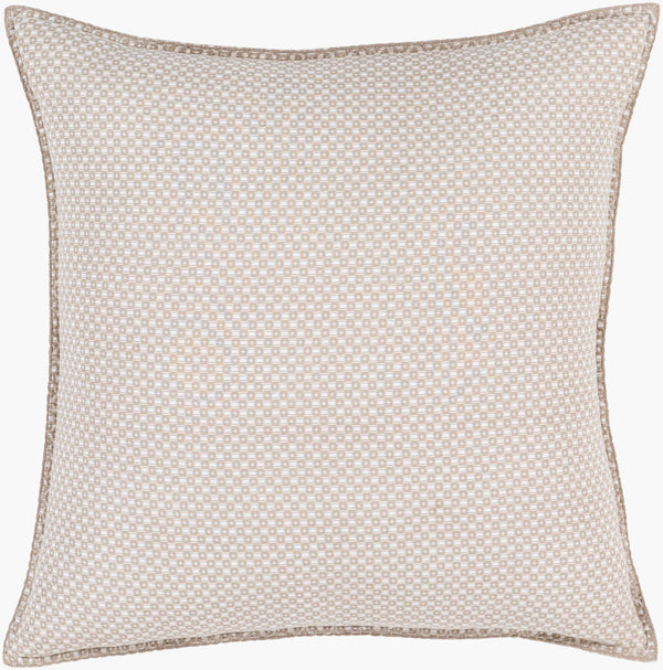 Surya Japiko 26"W X 26"L Sham - Elegant Global-inspired Design, Durable Cotton & Flax, Home Decor Charm! Tan Cotton,Flax,Cotton,Flax Jpk1001-es