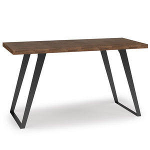 English Elm Lowry Flat Top Desk - Handcrafted Rustic Acacia Wood With Metal Legs For Home Office & More B136P158885