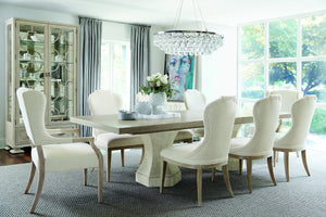 Bernhardt Bernhardt Santa Barbara 7-Piece Dining Set With Extendable Table, Cerused Oak Veneers & Tan Upholstery Sandstone; Textured Cameo K1931