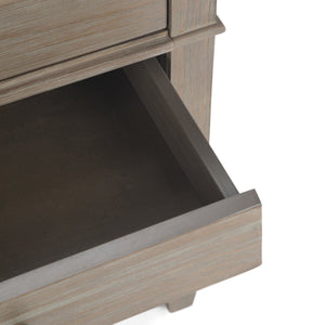 English Elm Carlton Handcrafted Distressed Grey Bedside Table - Vintage Charm With Dual Storage Drawers & Style B136P158140