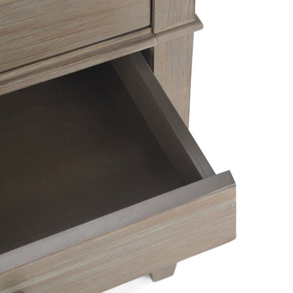 English Elm Carlton Handcrafted Distressed Grey Bedside Table - Vintage Charm With Dual Storage Drawers & Style B136P158140