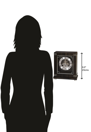 Hekman Furniture 635177 Elegant Macassar Ebony Mantel Clock With Polished Silver Accents And Skeleton Movement Design  Batavia Mantel Clock 635177