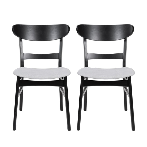 English Elm [video] Rubberwood Dining Chairs Set of 2 Upholstered Mid-century Seats for Modern Homes Light Grey 58915.00LGRY