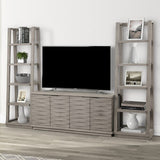 Pure Modern 63 In. Console with Pair Of Angled Etagere Bookcase Piers