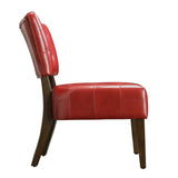 Homelegance By Top-Line Langdon Faux Leather Armless Accent Chair Red Faux Leather