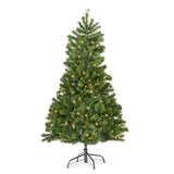 Christopher Knight Home® - Noble House - 4.5-foot Noble Fir Pre-Lit Clear LED Hinged Artificial Christmas Tree