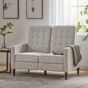 English Elm Christopher Knight Home® - DOUBLE Recliner Fabric Sofa with Plush Cushions and Space-Saving Design for Living Rooms, 49"L LIGHT GREY 72478.00FLGRYTW