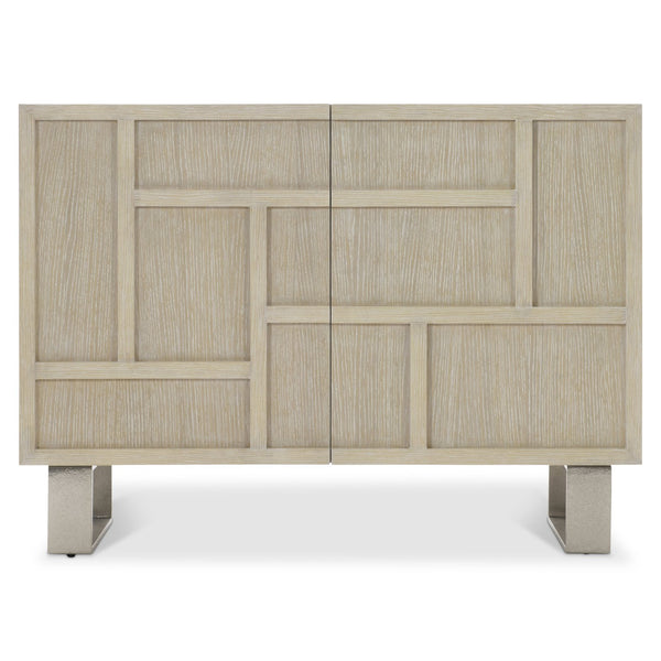 Bernhardt Bernhardt Solaria Door Chest With Dune Quartered Oak Finish, Geometric Overlays & Shiny Nickel Legs 310115